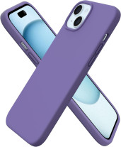 Луксозен силиконов гръб ТПУ ултра тънък SOFT FASHON CASE за Apple iPhone 15 Plus 6.7 лилав 
